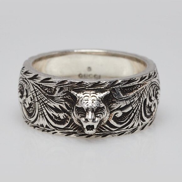 Gucci Sterling Silver Anger Forest Wolf Ring Size 9.5 - Picture 1 of 7